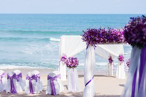 A beautiful set up for a beach wedding