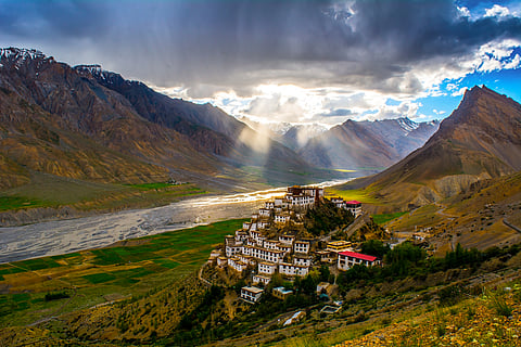 A view of the Key Monastery, Spiti Valley