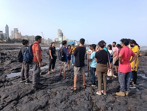 People on the Haji Ali shorewalk hosted by Marine Life of Mumbai