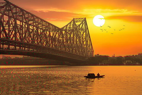 The Howrah Bridge at sunrise