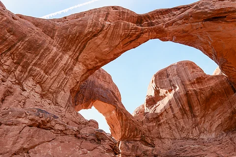 Double Arch Rock Formation At Glen Canyon National Recreation Area, Utah