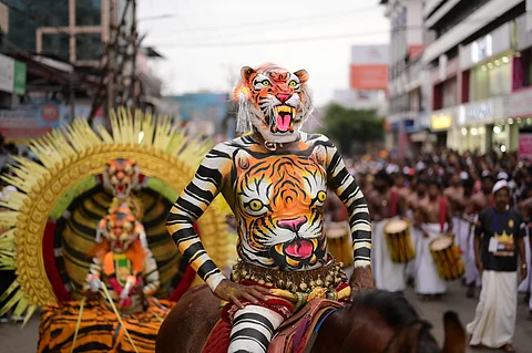 Pulikali folk dance of Kerala during Onam 2024