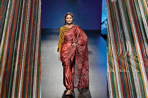 Vaishali S is known for showcasing Chanderi's beauty through modern designs