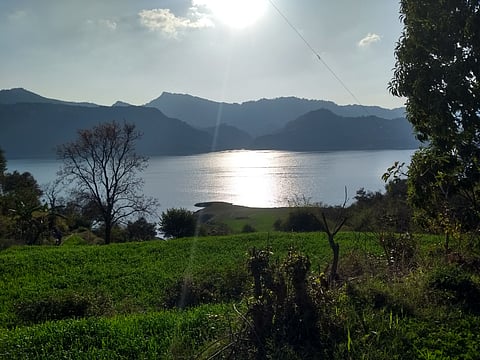 Parasailing at Govind Sagar Lake, Himachal Pradesh