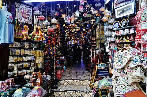 Shops in Manama Souq in Bahrain