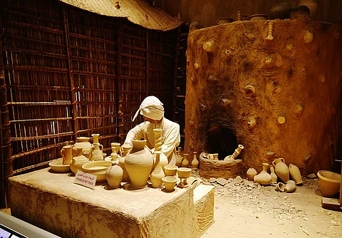 The pottery display at Hall of Traditional Trades and Crafts at the Bahrain National Museum in Manama