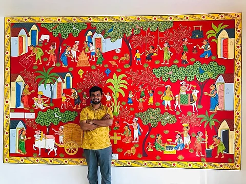 Vinay Kumar, A Cheriyal Painting Artisan