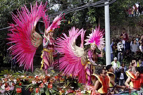Grand Flower Float Parade in Panagbenga Festival in Baguio City Philippines cultural