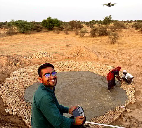 Wildlife photographer Sharvan Patel at one of the sites for khailis  in western Rajasthan