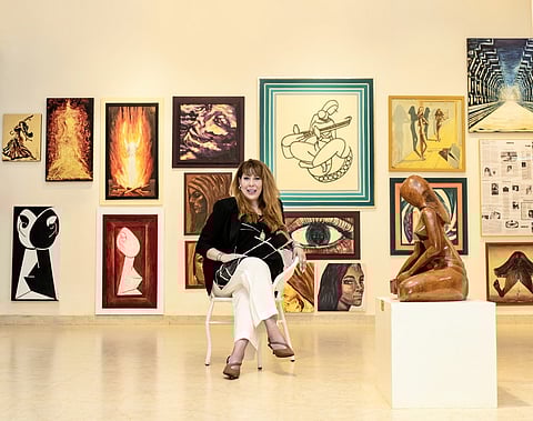 Cheryl Anita Miller at the Miller Museum of Anamorphic Art, Bengaluru