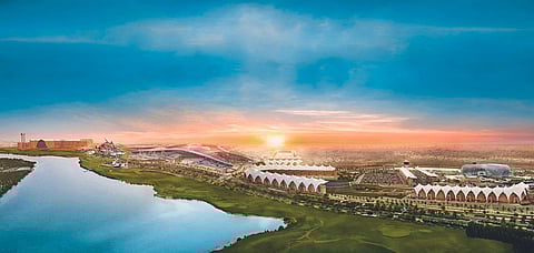 An aerial view of Yas Island