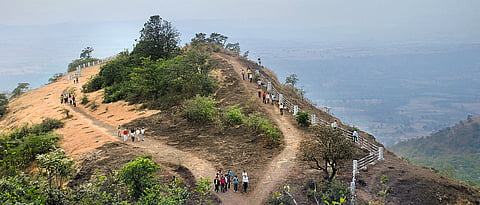 Tiny Saputara overlooks a verdant green valley