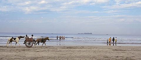 Horse-buggy rides on Murud beach