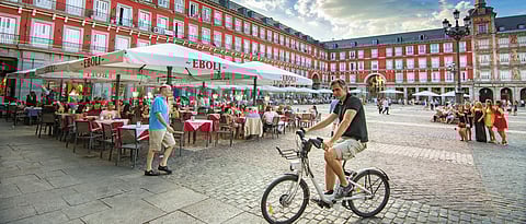 The bustling streets of Madrid