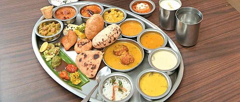 The multiple elements of a Gujarati thali