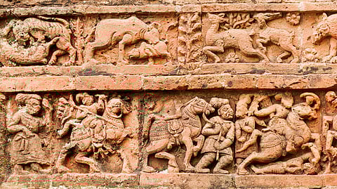 Terracotta art work is found in many places in Bengal