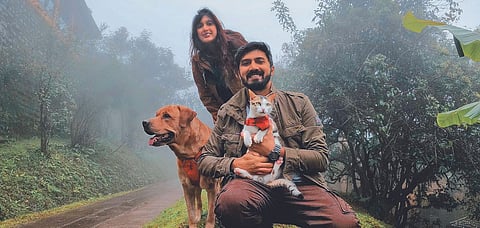 Priyanka and Tanveer with their furry friends. Credit Priyanka and Tanveer