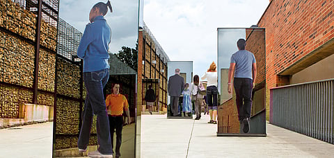 The entrance to the Apartheid Museum in Jo'burg