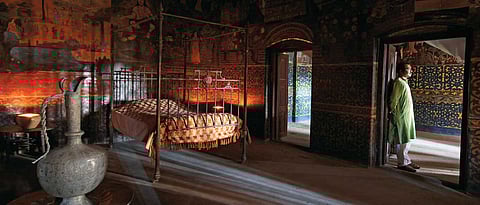 One of the bedrooms of the Chhuikhadan Palace, Chattisgarh