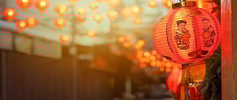 It's the Year of the Pig In pic Chinese New Year lanterns