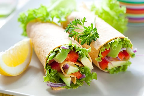 Wraps are a filling and healthy option for long journey
