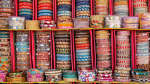 Kundan-studded lac bangles are one of Jaipur's specialties
