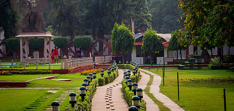 Gandhi's steps recreated at the Gandhi Memorial Museum, Delhi