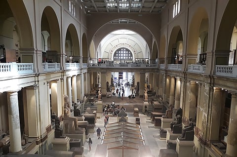 The main hall of The Grand Egyptian Museum (GEM), also known as the Giza Museum Gabriela Beres/ Shutterstock