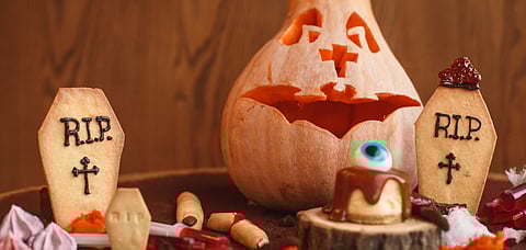 Light up your Halloween party with some pumpkin and candy