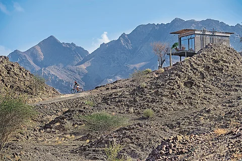 At the Hatta Wadi Hub, indulge in activities like Mountain Carting or jumping on a giant trampoline
