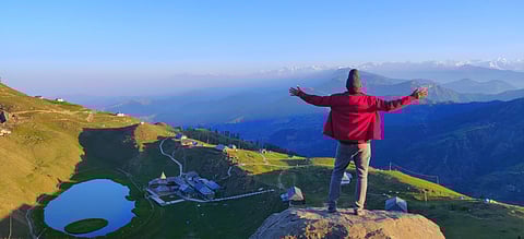 Lake Prashar with the Prashar temple in the frame Photo Aman Jangra/Shutterstock