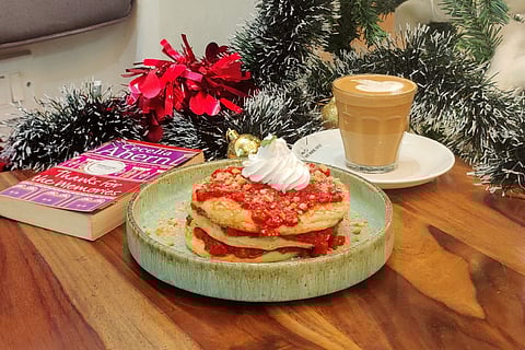 High Coffee Strawberry Pancakes With Mocha on the Shore