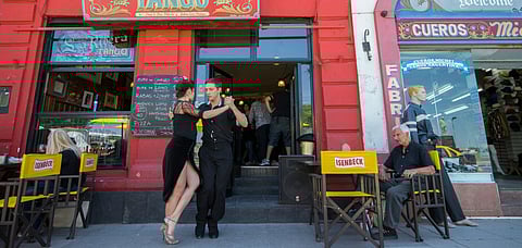 In the Boca neighborhood, a picturesque district of Buenos Aires