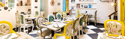 A picture of the dining room at The Corner Courtyard