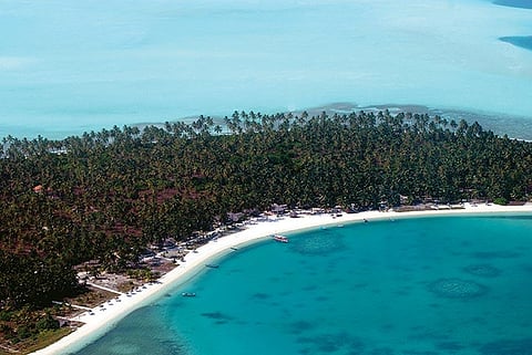 An aerial view of Bangaram island