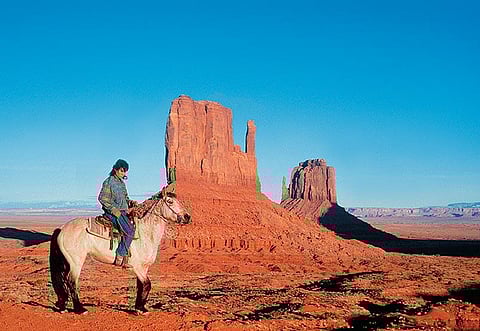 The red rock landscape of the Monument valley