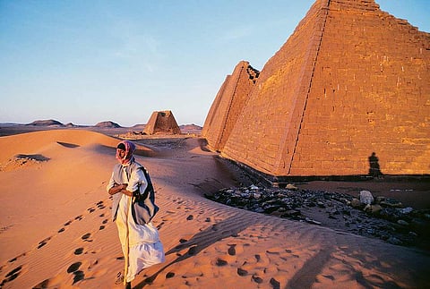 The pyramids of Meroe were constructed around 300 BCE