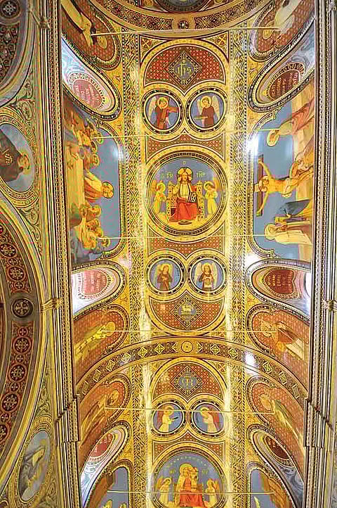 The ceiling of the St Polycarp Church in Izmir