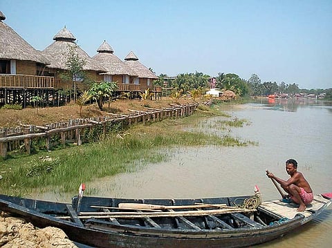 Peaceful river scene near the rural tourism resort of Mon Chasha