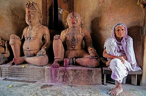 Inside a temple