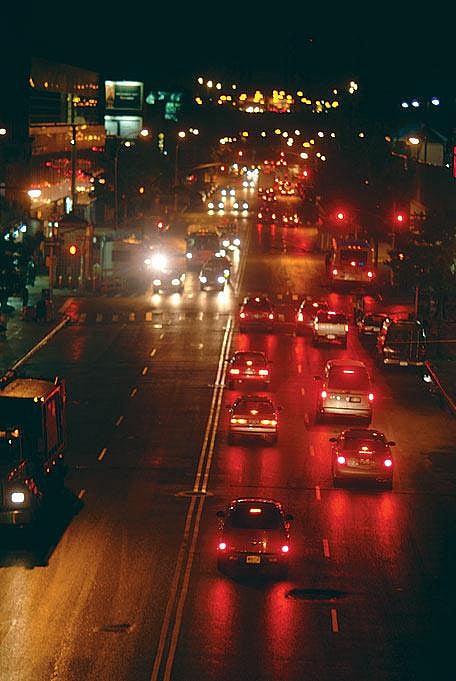 125th Street at night in New York