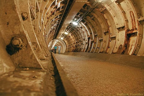 Pedestrian foot tunnel under the river at Woolwich, London