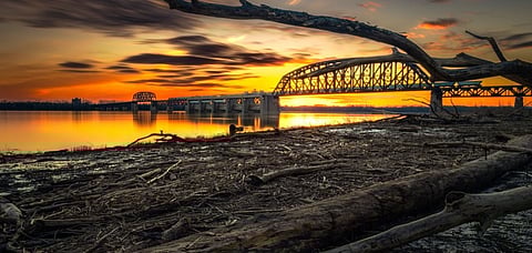 Railroad bridge over the Ohio river