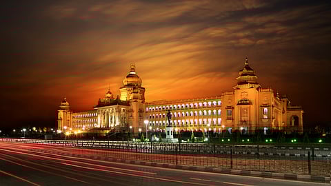 Vidhan Soudha at sunset. Photo Credits Shutterstock