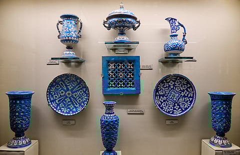 Blue pottery is a thriving art in Jaipur, employing thousands of people