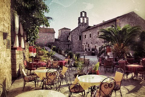 A local cafe in Budva's Old Town