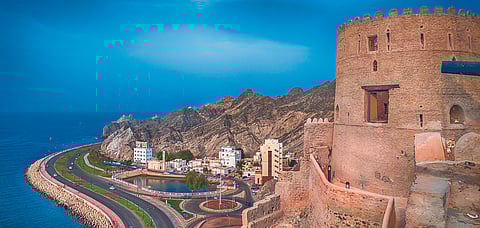 Landscape of Mutrah Corniche in Muscat, Oman