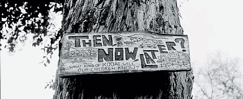 A sign posted at a school in Kodaikanal
