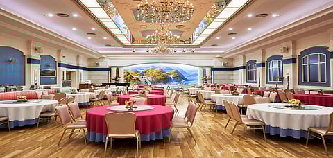 The dining hall at Pottonggang Hotel