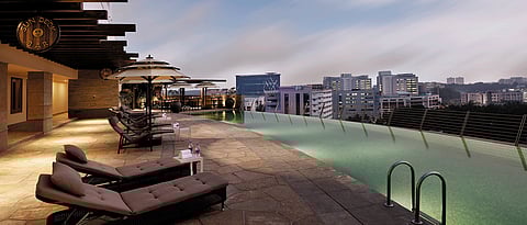 The infinity pool at the hotel